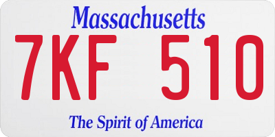 MA license plate 7KF510