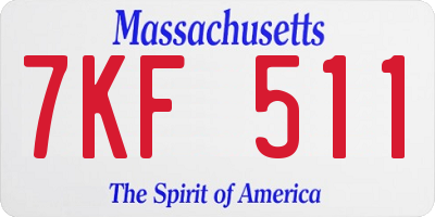 MA license plate 7KF511
