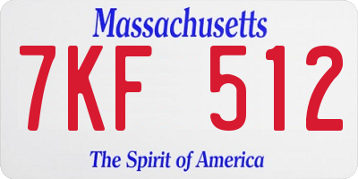 MA license plate 7KF512