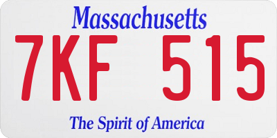 MA license plate 7KF515