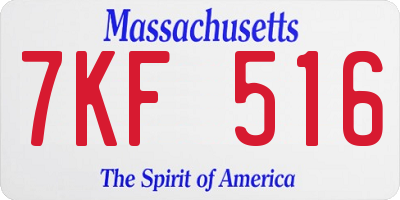 MA license plate 7KF516