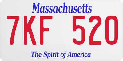 MA license plate 7KF520