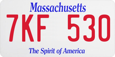 MA license plate 7KF530