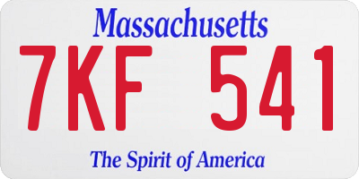 MA license plate 7KF541
