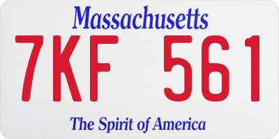 MA license plate 7KF561