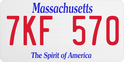 MA license plate 7KF570
