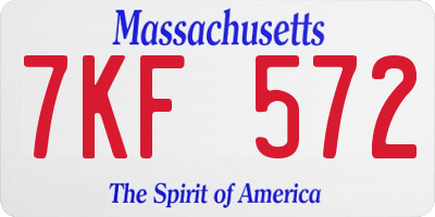 MA license plate 7KF572