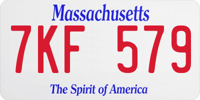 MA license plate 7KF579