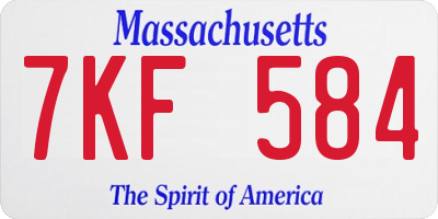 MA license plate 7KF584