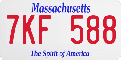 MA license plate 7KF588