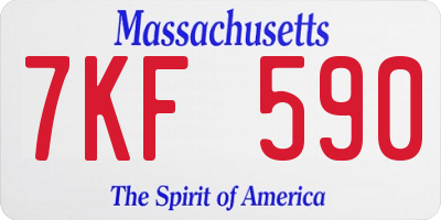 MA license plate 7KF590