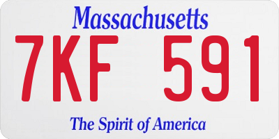 MA license plate 7KF591