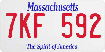 MA license plate 7KF592