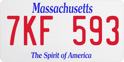 MA license plate 7KF593