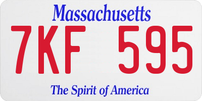 MA license plate 7KF595