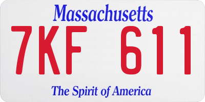 MA license plate 7KF611