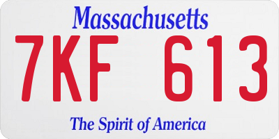 MA license plate 7KF613