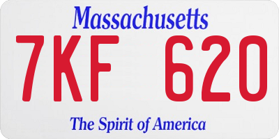 MA license plate 7KF620
