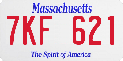 MA license plate 7KF621