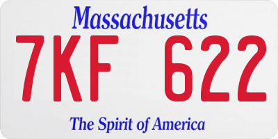 MA license plate 7KF622