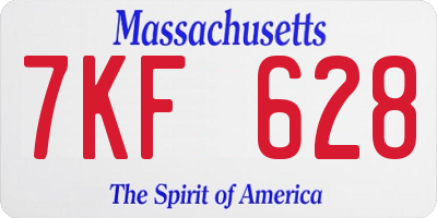 MA license plate 7KF628