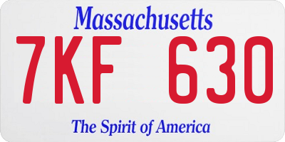MA license plate 7KF630
