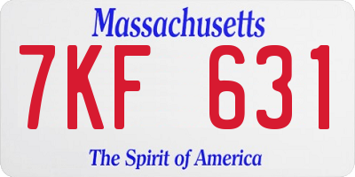 MA license plate 7KF631