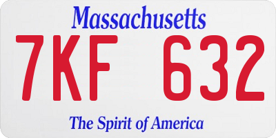 MA license plate 7KF632