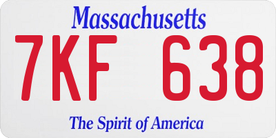 MA license plate 7KF638
