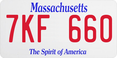 MA license plate 7KF660