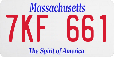 MA license plate 7KF661