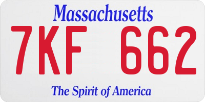 MA license plate 7KF662