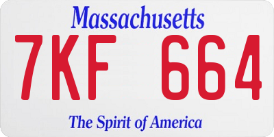MA license plate 7KF664