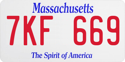 MA license plate 7KF669