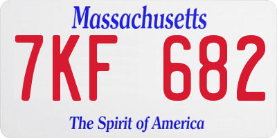 MA license plate 7KF682
