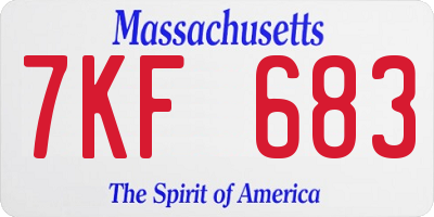 MA license plate 7KF683