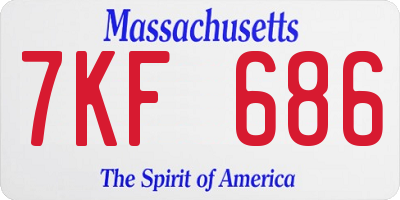 MA license plate 7KF686