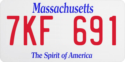 MA license plate 7KF691