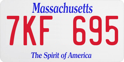 MA license plate 7KF695