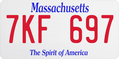 MA license plate 7KF697