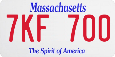 MA license plate 7KF700