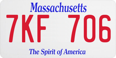 MA license plate 7KF706