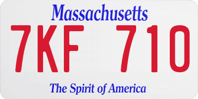 MA license plate 7KF710