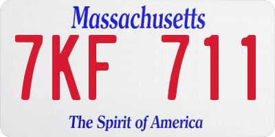 MA license plate 7KF711