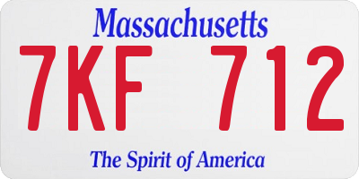 MA license plate 7KF712