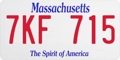 MA license plate 7KF715