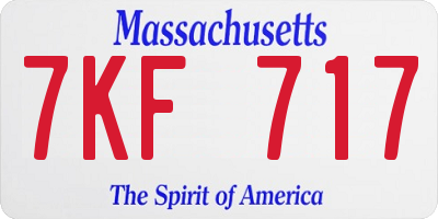 MA license plate 7KF717