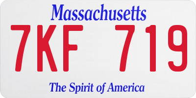 MA license plate 7KF719