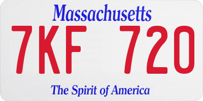 MA license plate 7KF720