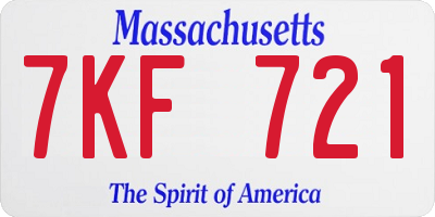 MA license plate 7KF721